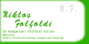 miklos folfoldi business card