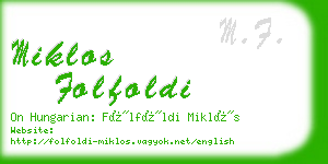 miklos folfoldi business card